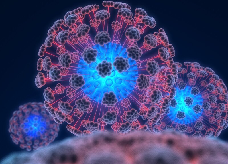 Virus Particles — Blue