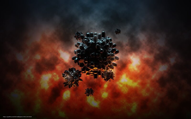 Virus Particles in Space — Black, Dramatic