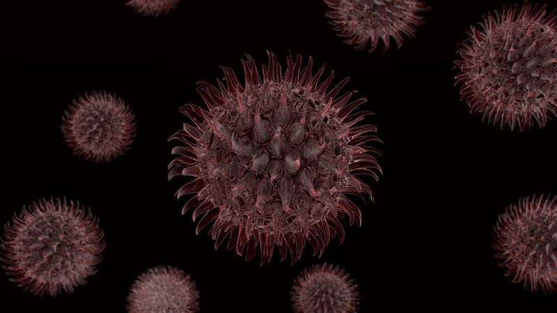 Virus Particles in Space — Black