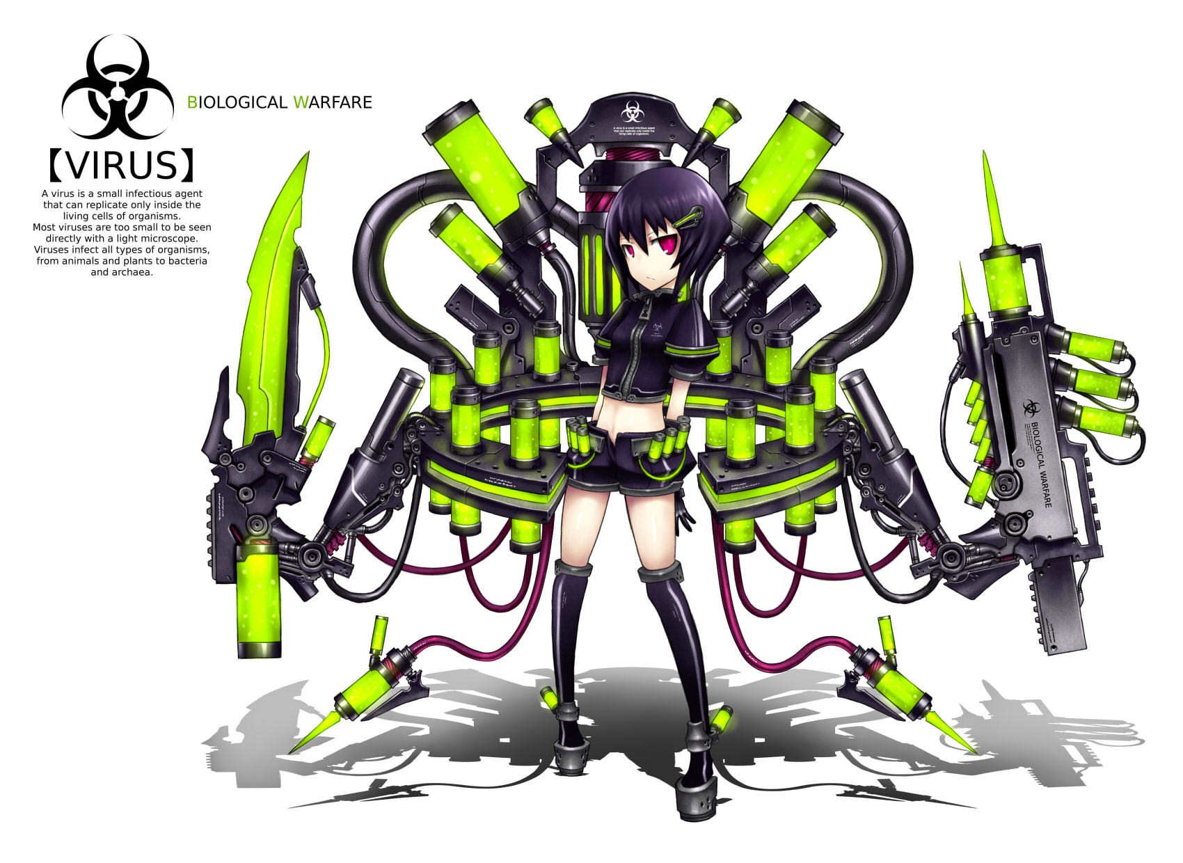 Virus-themed anime weapon design