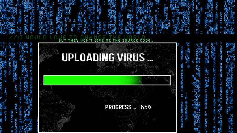 Virus Upload Screen — Black