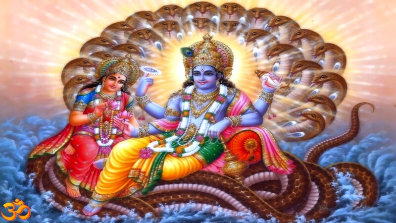 Vishnu and Lakshmi on Shesha