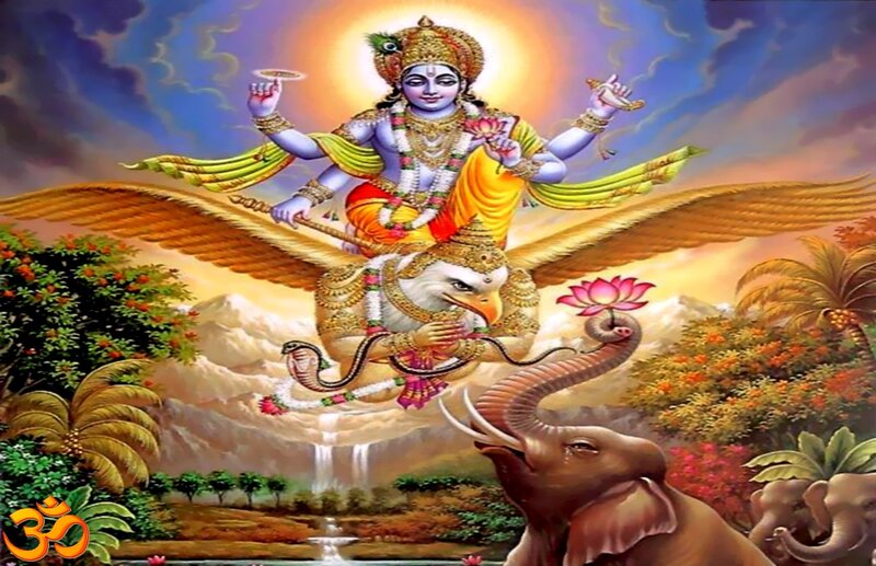 Vishnu on Garuda