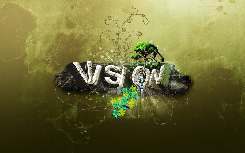vision word art with nature elements