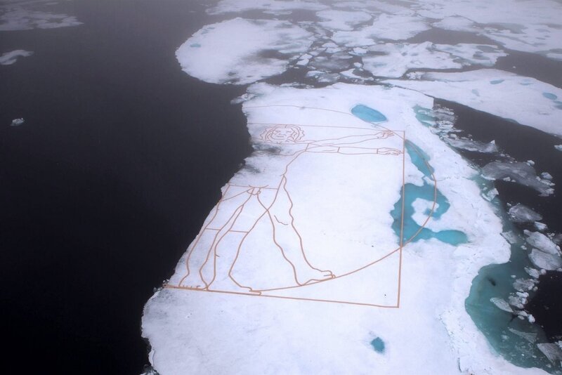 Vitruvian Man Drawing — White