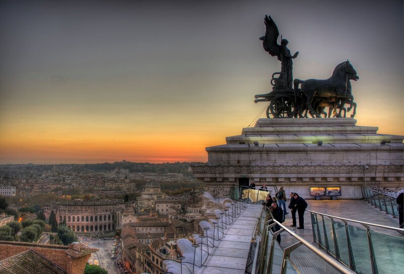 Vittorio Emanuele II monument at sunset
