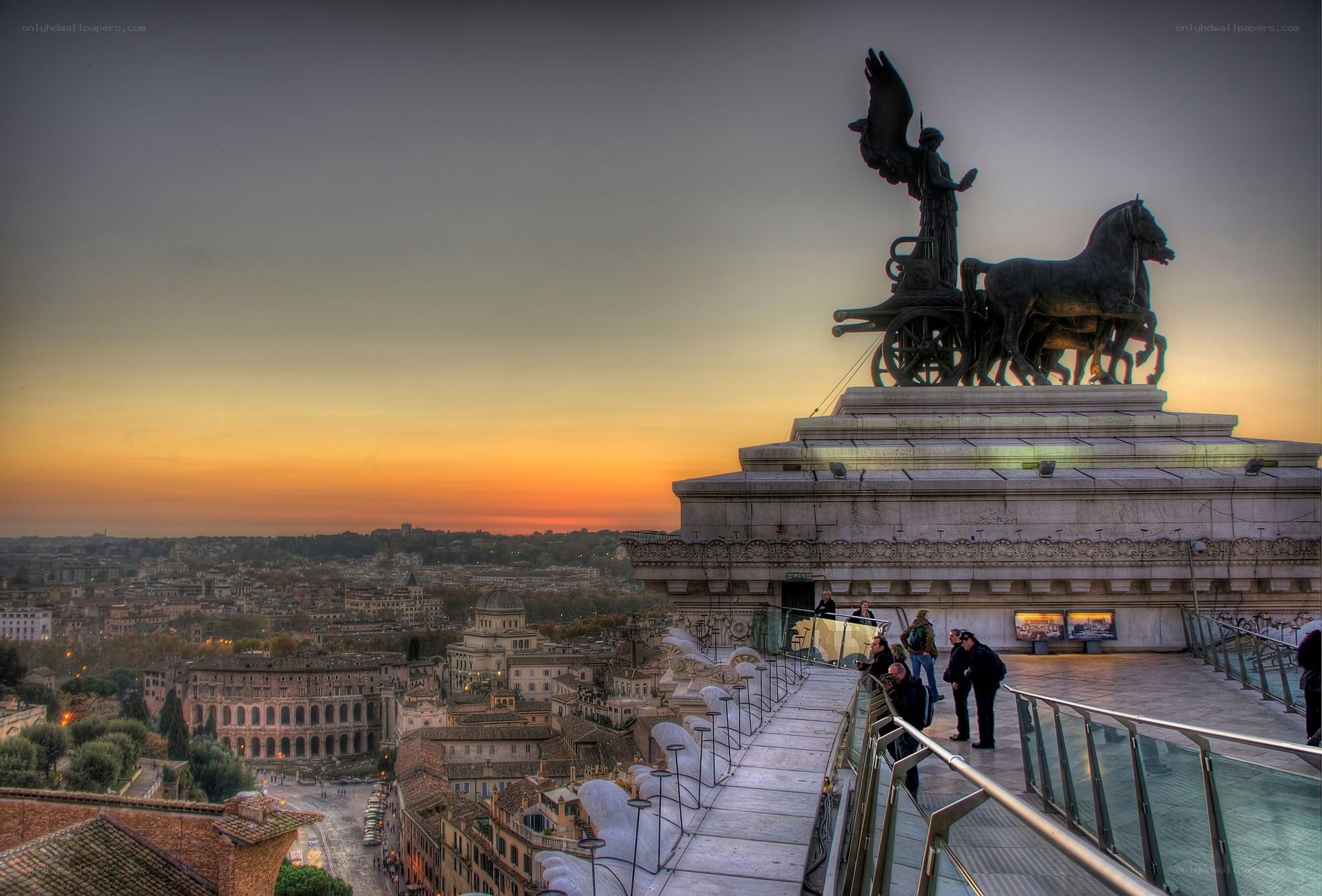 Vittorio Emanuele II monument at sunset