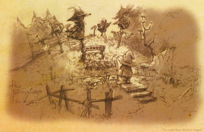 Vivi visits the graveyard