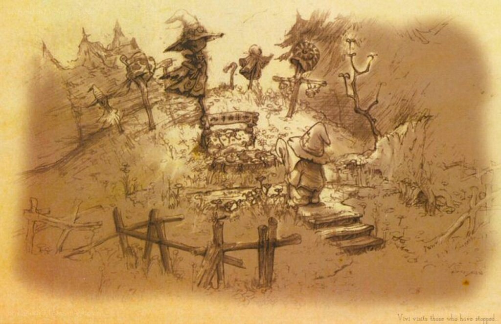 Vivi visits the graveyard