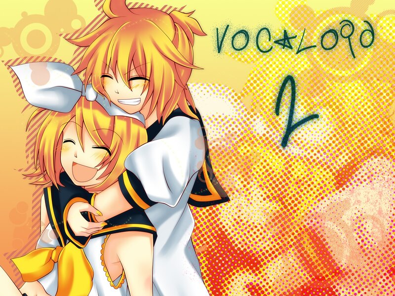 Vocaloid 2 characters hugging