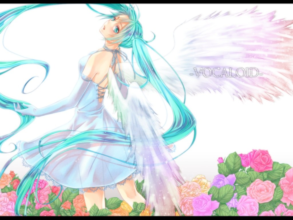 Vocaloid angel with flowers
