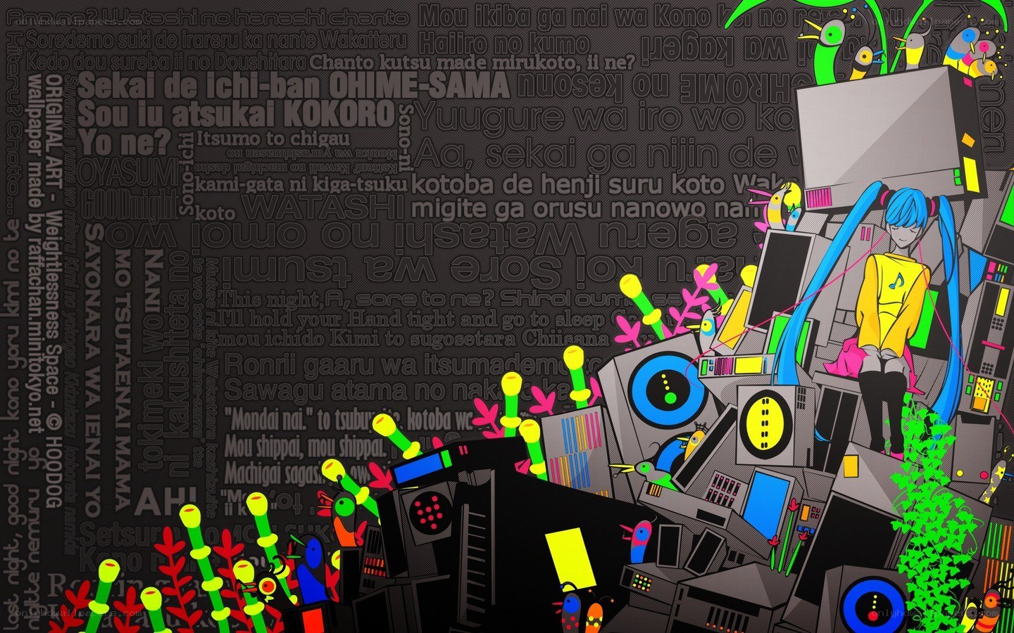 Vocaloid art with Japanese text