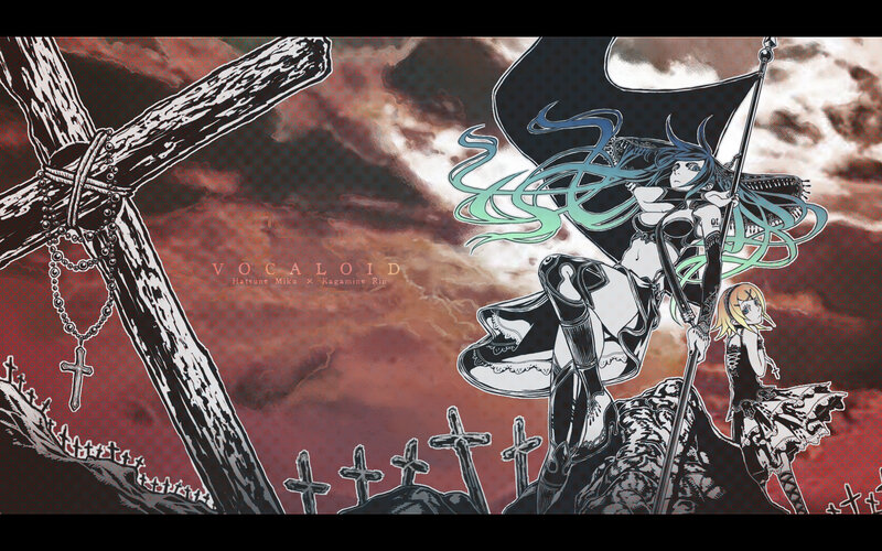 Vocaloid artwork with crosses