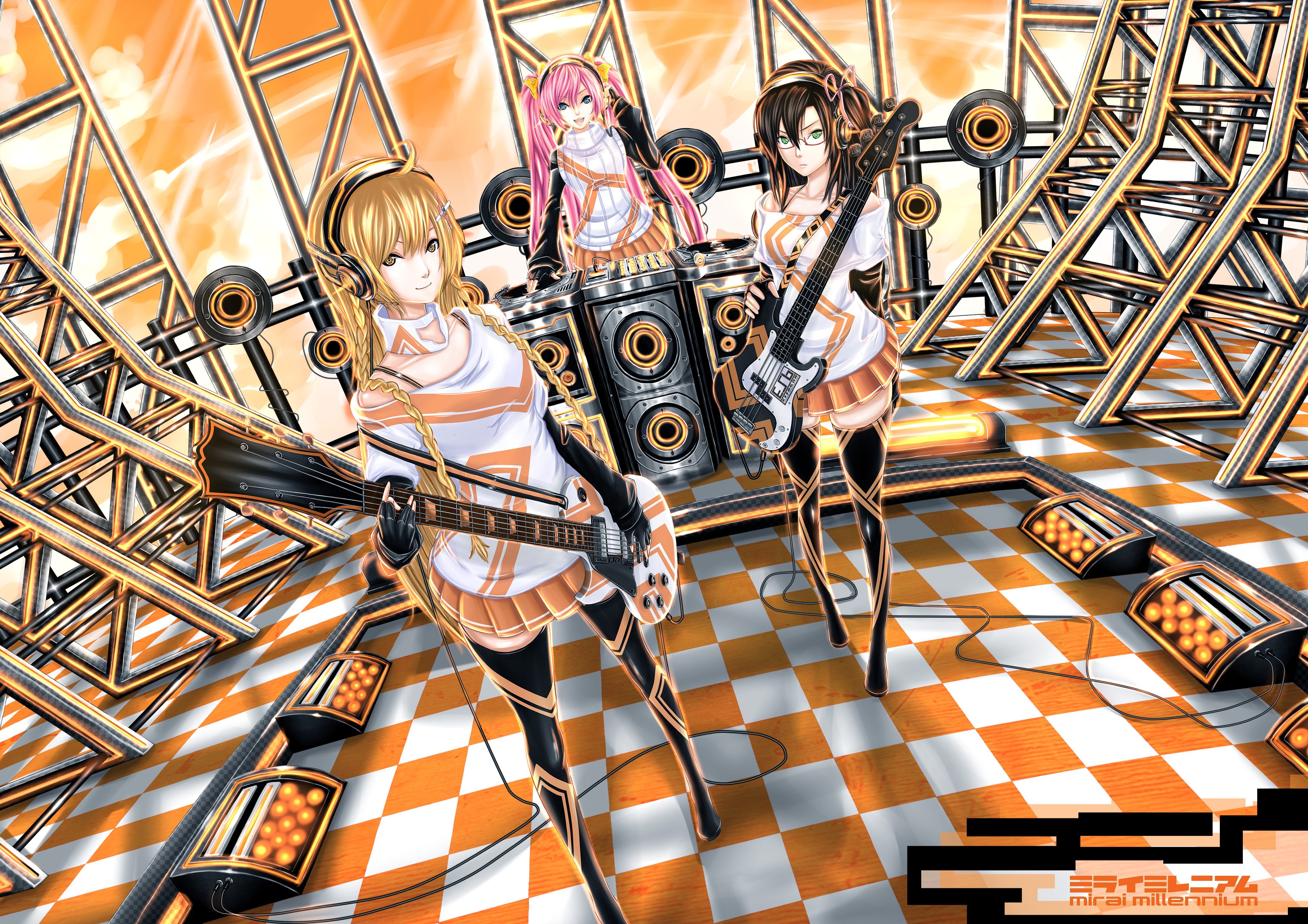 Vocaloid band on stage