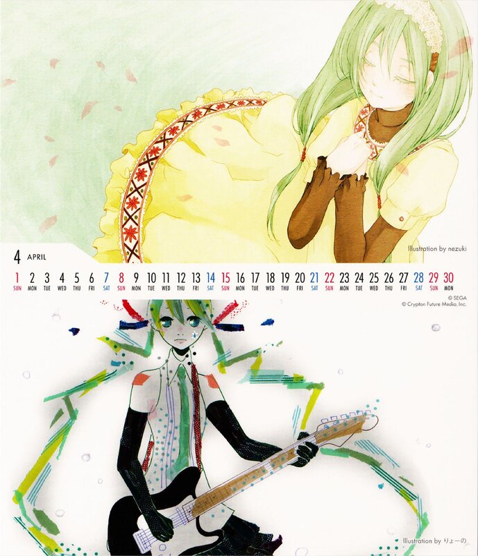 Vocaloid calendar art
