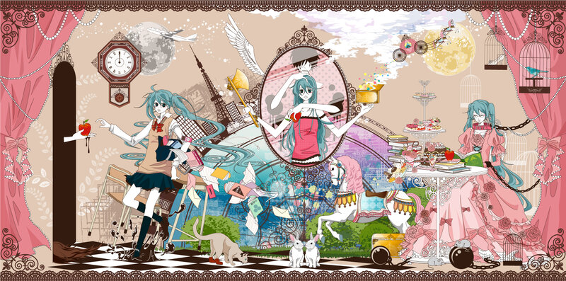 Vocaloid character collage