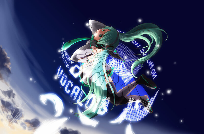 Vocaloid character in digital space