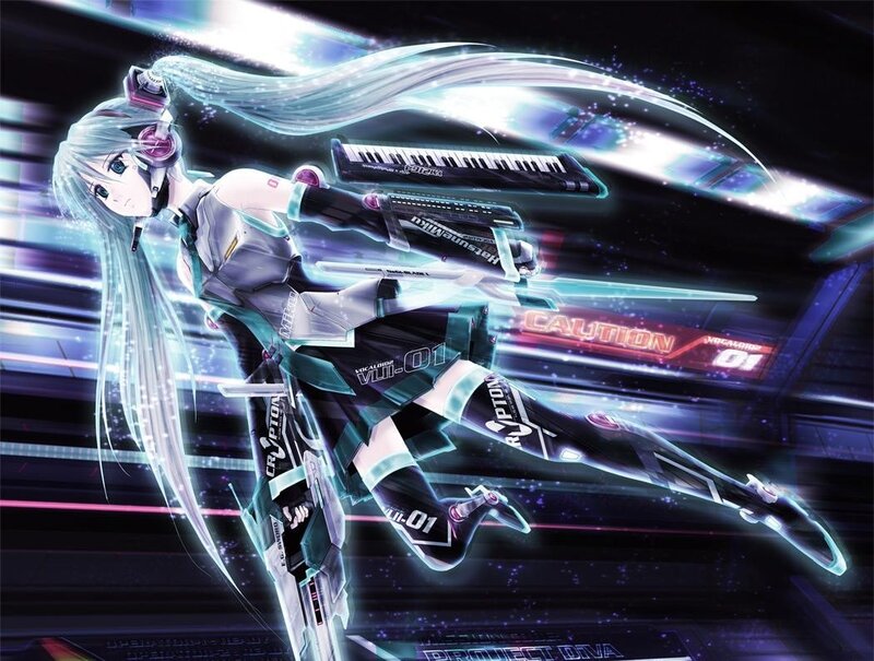 Vocaloid character in futuristic pose