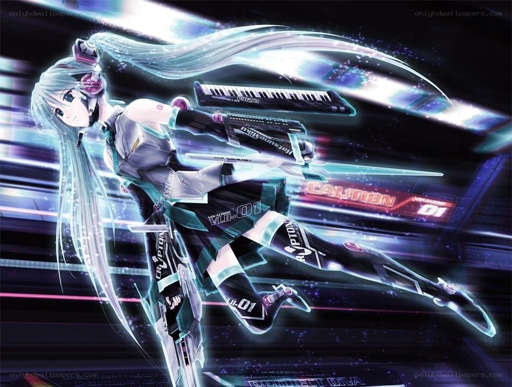Vocaloid character in futuristic pose