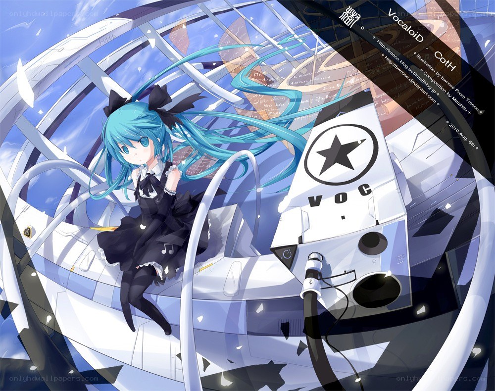 Vocaloid character in futuristic setting