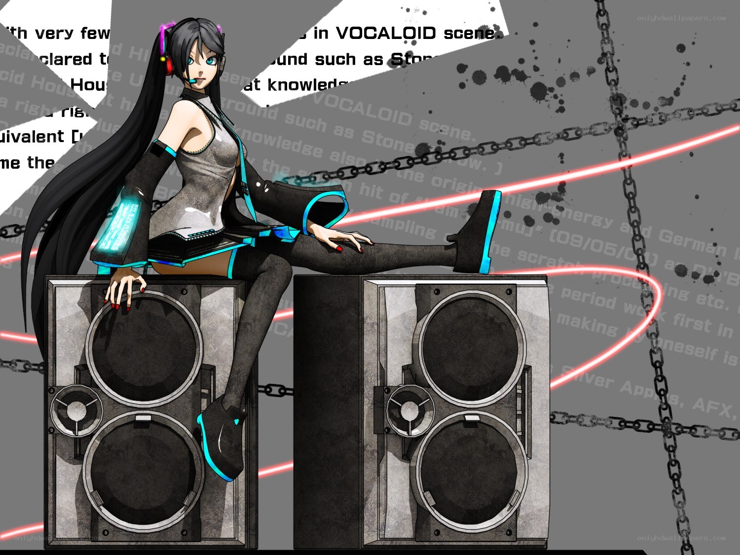 Vocaloid character on speakers