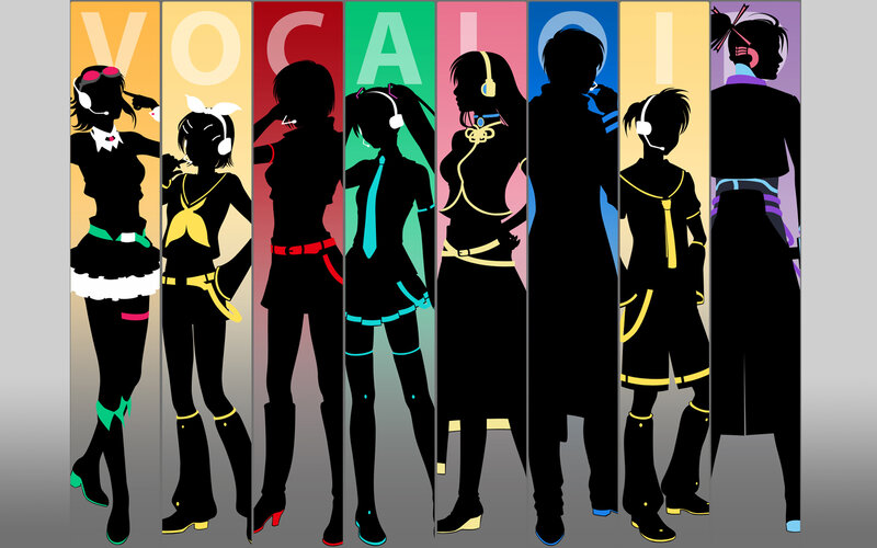 Vocaloid character silhouettes