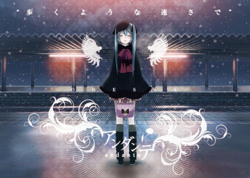 Vocaloid character with angel wings