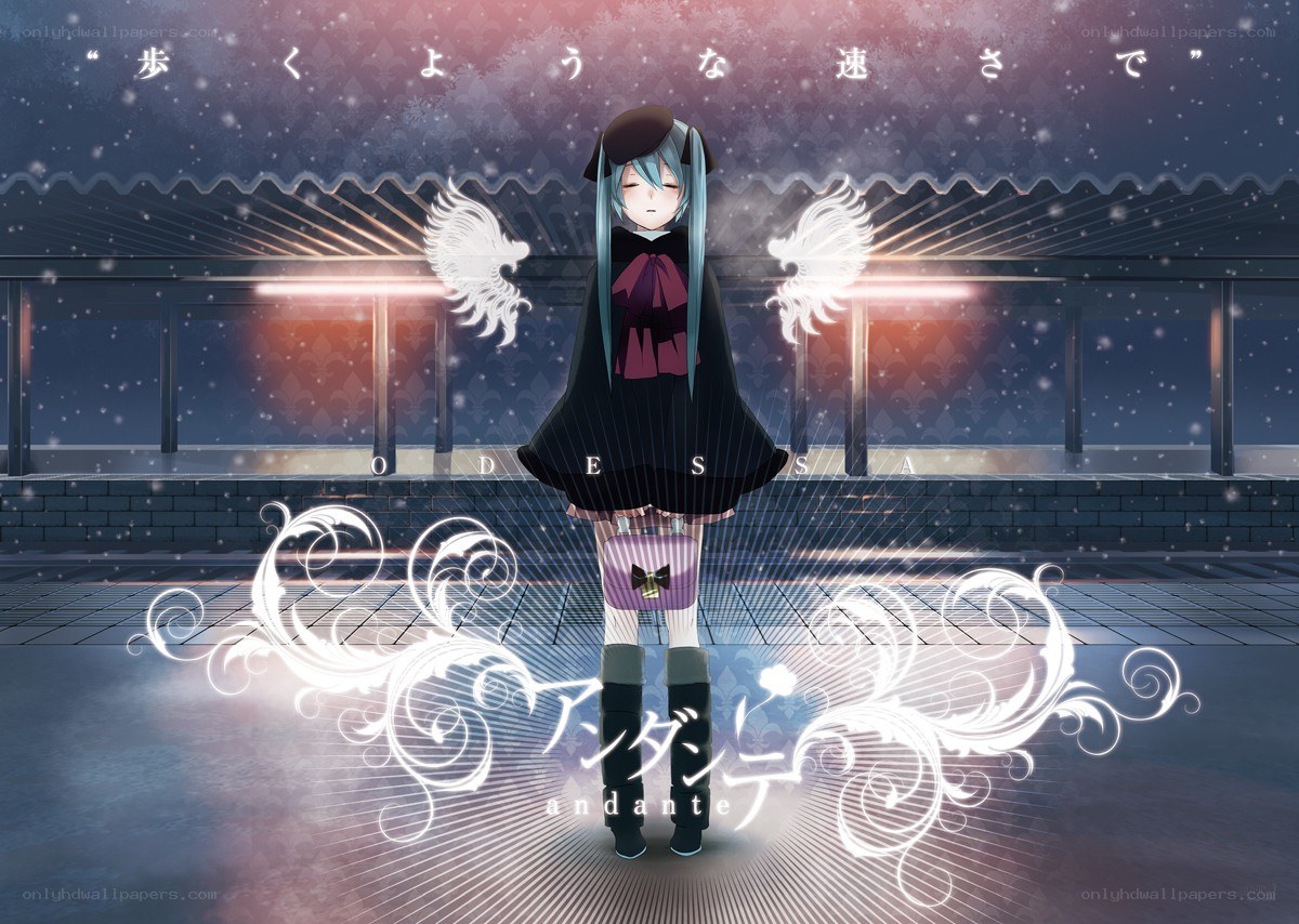 Vocaloid character with angel wings