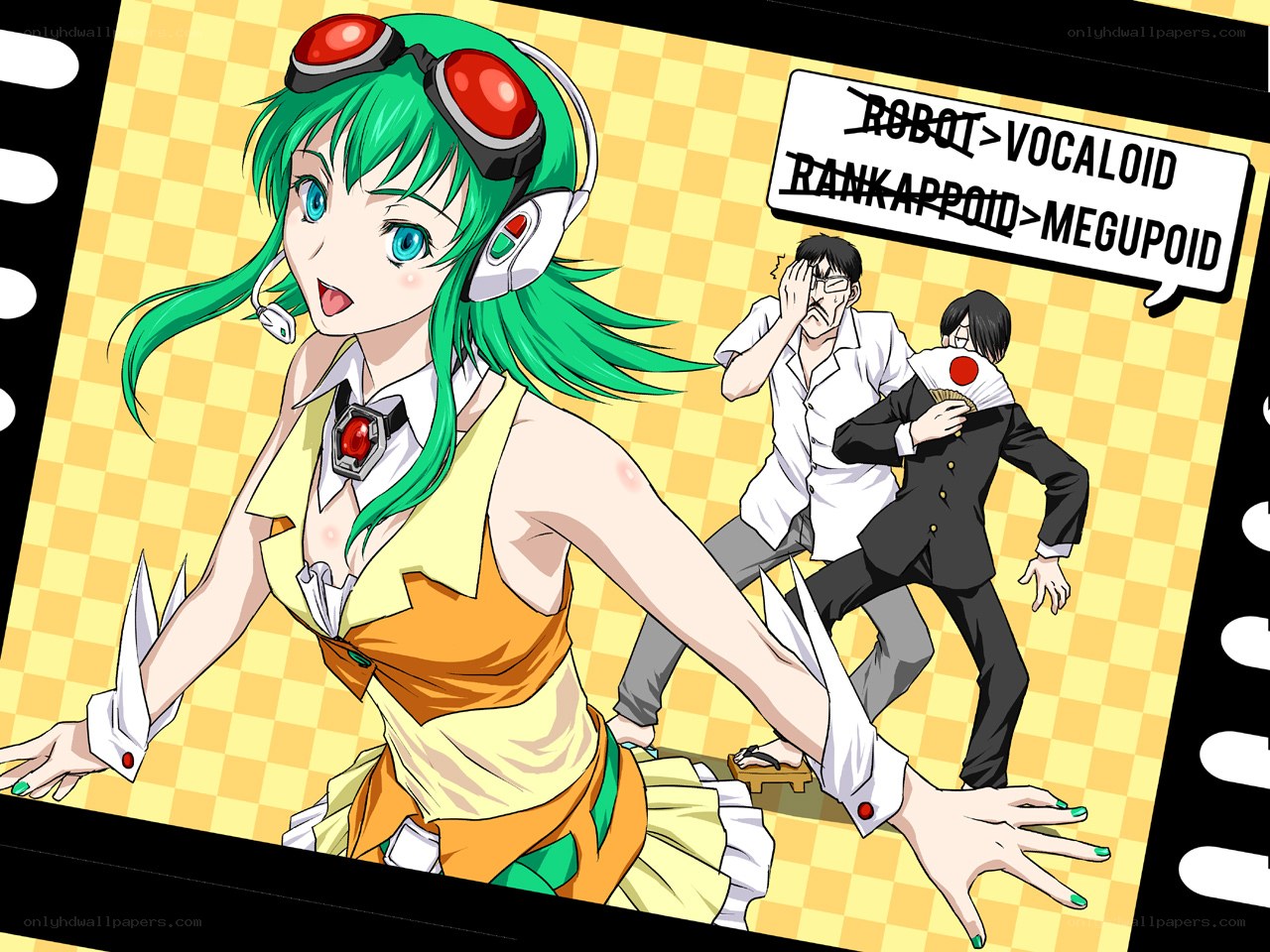 Vocaloid character with green hair