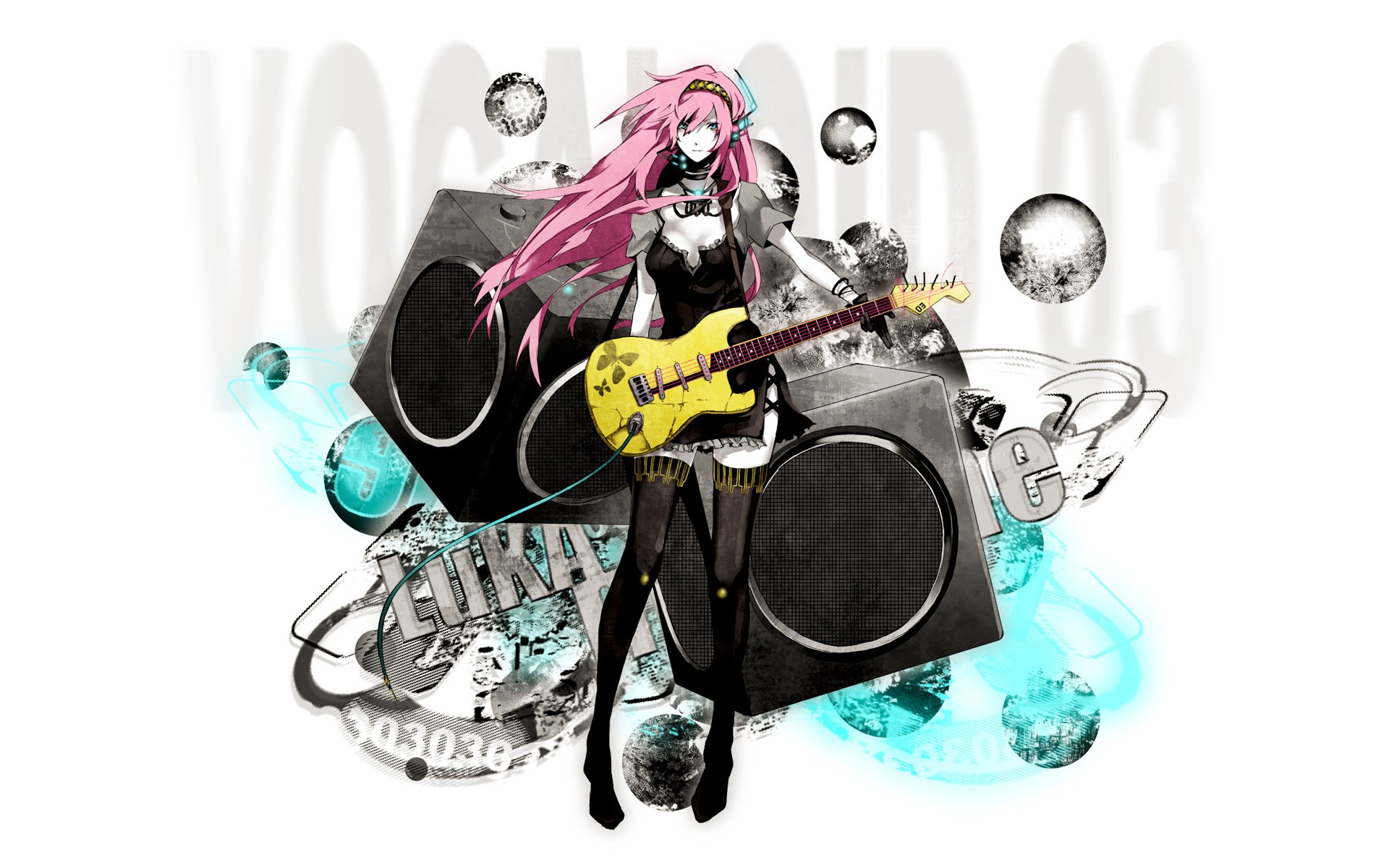 Vocaloid character with guitar