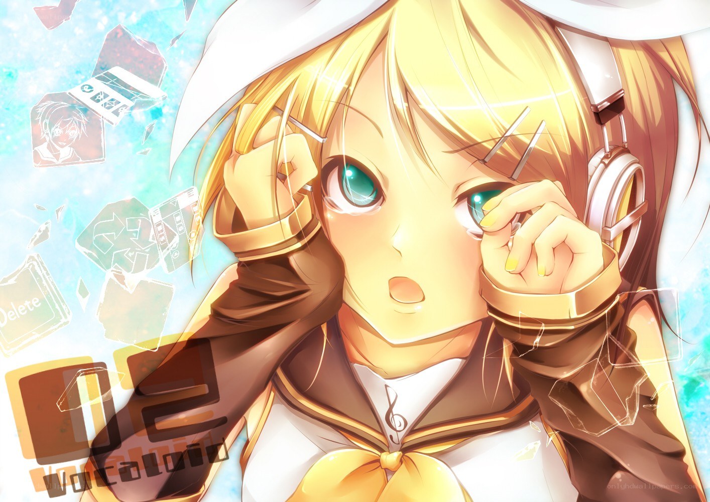 Vocaloid character with headphones