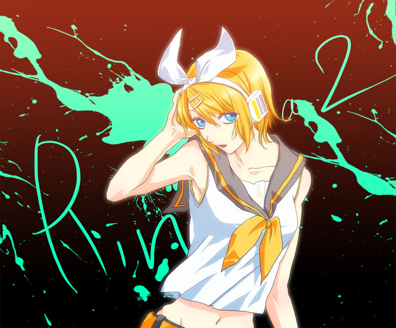 Vocaloid character with headphones