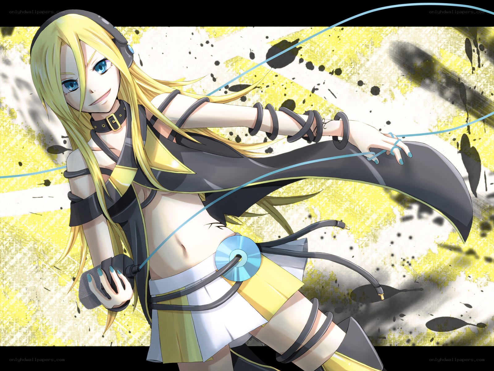 Vocaloid character with microphone