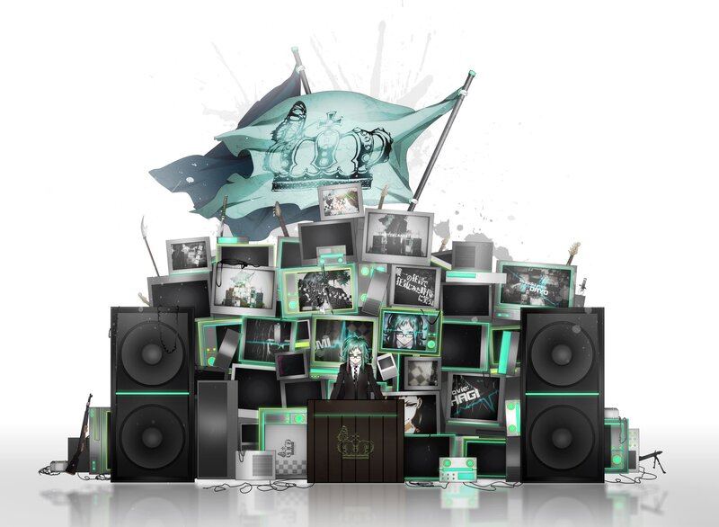 Vocaloid character with tech pile