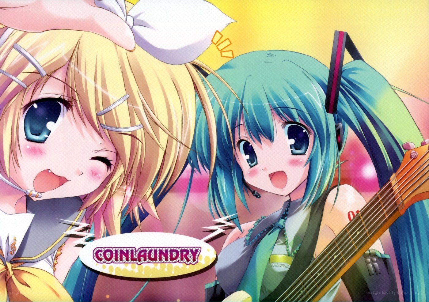 Vocaloid characters at a concert