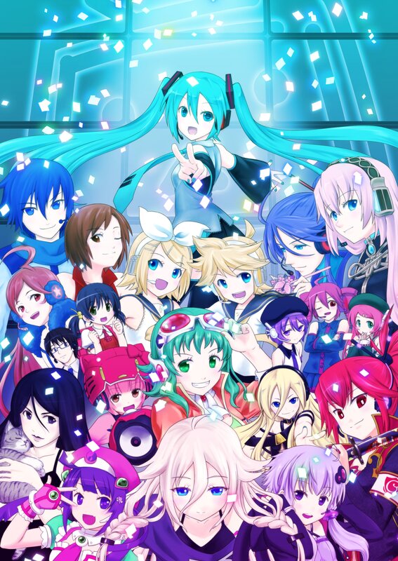 Vocaloid characters celebration