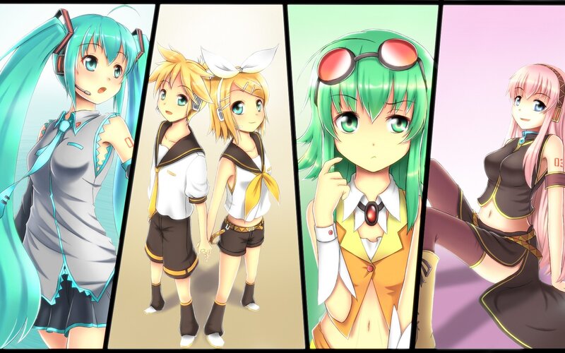 Vocaloid characters collage