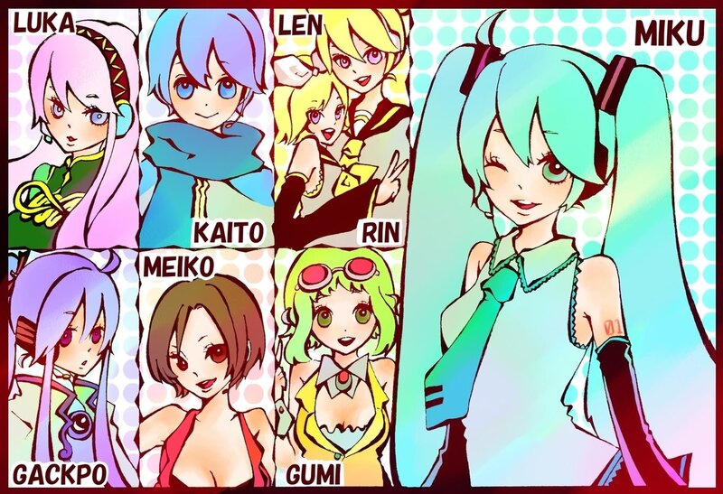 Vocaloid characters collage