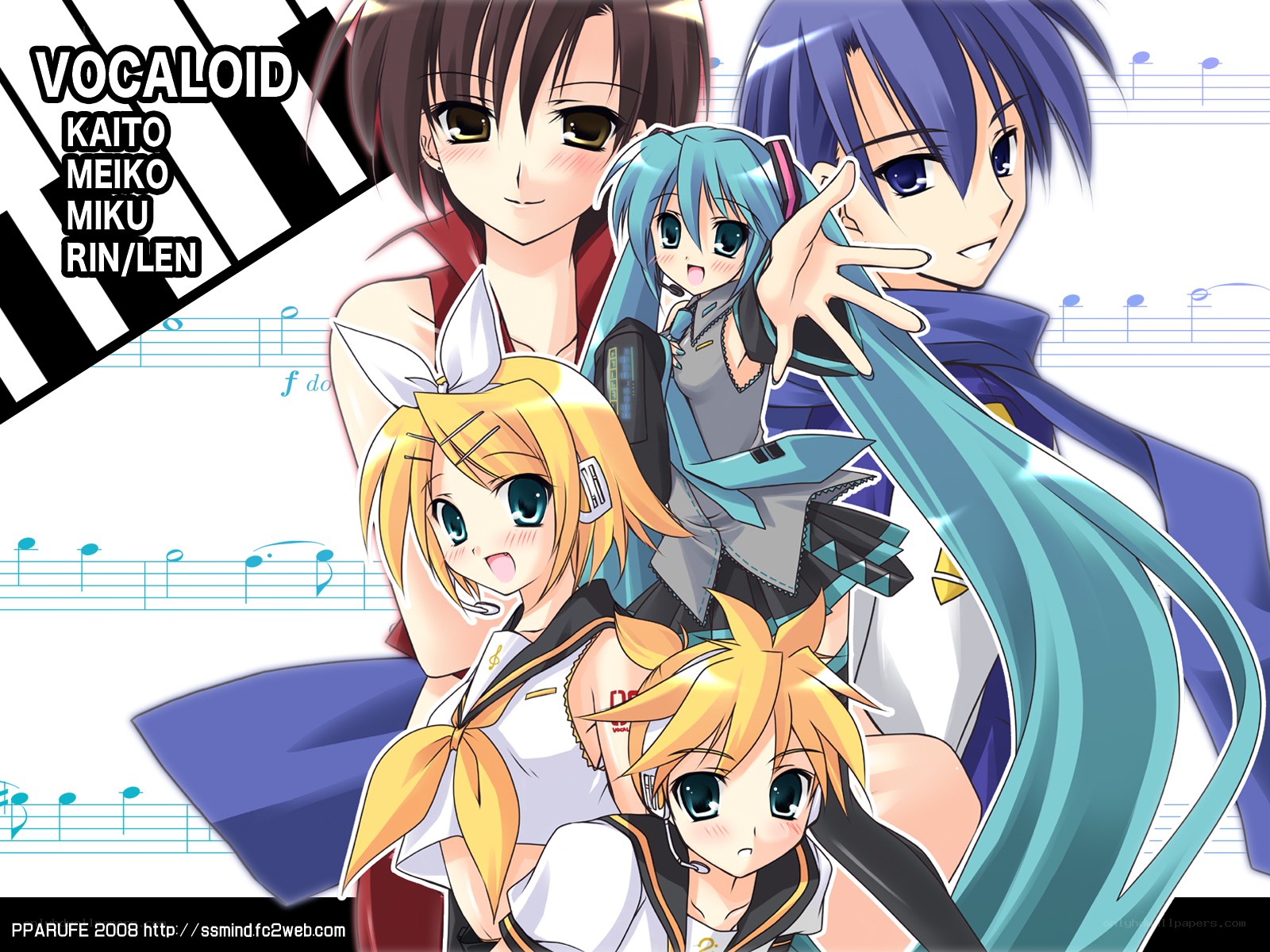 Vocaloid characters group art