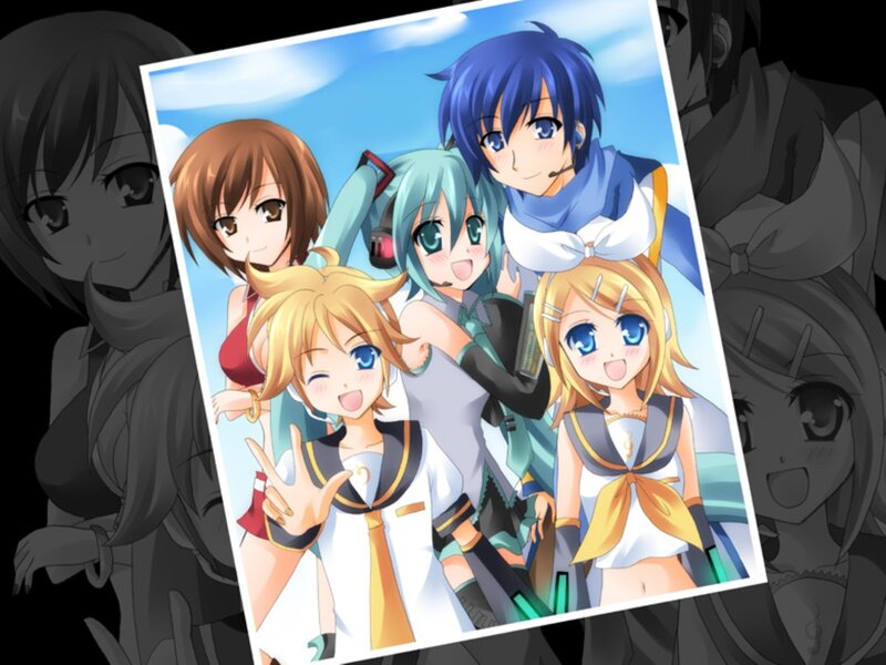 Vocaloid characters group photo