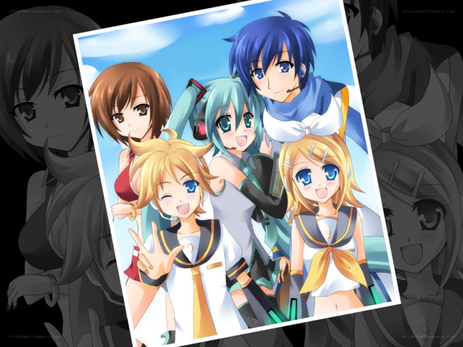 Vocaloid characters group photo