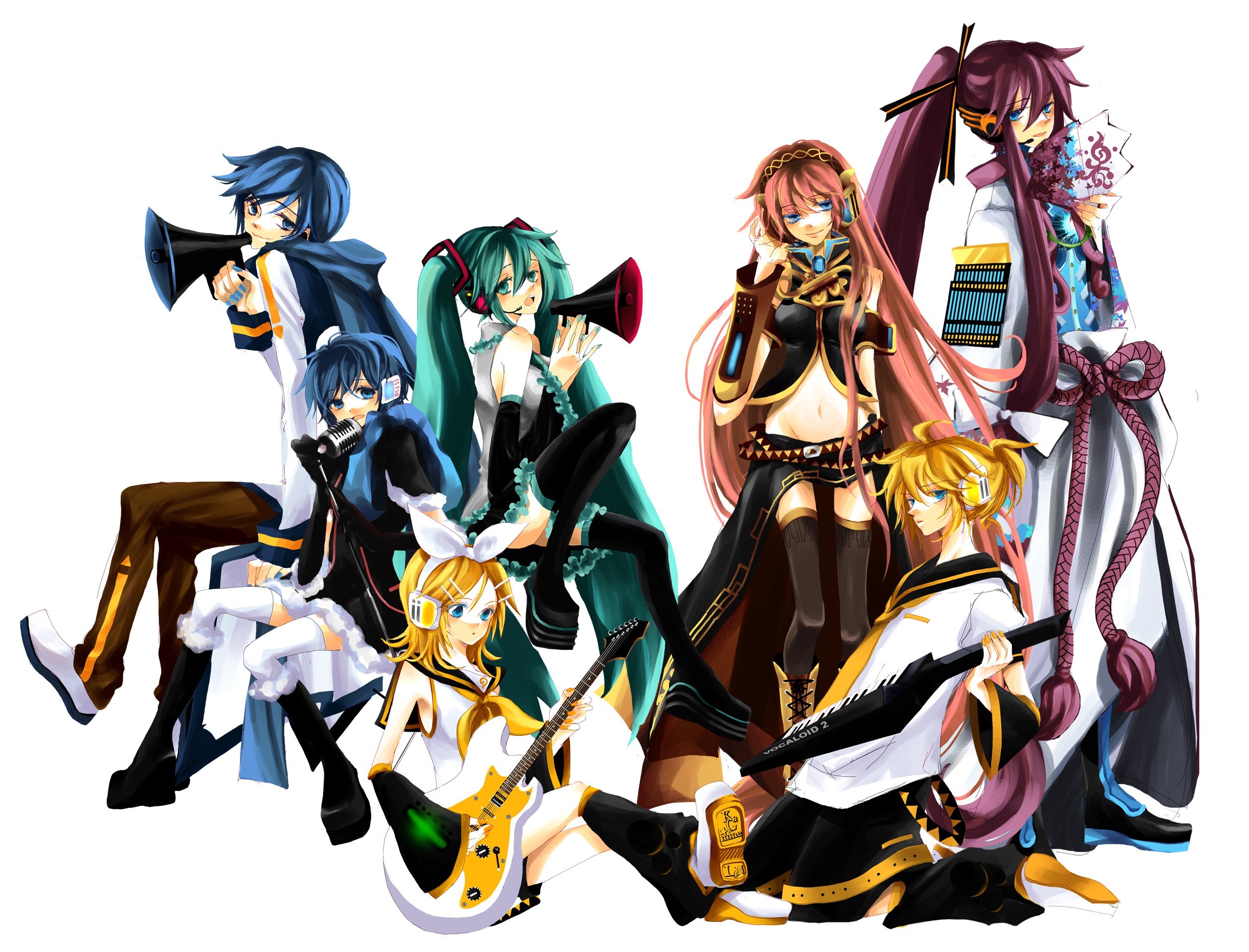 Vocaloid characters group portrait