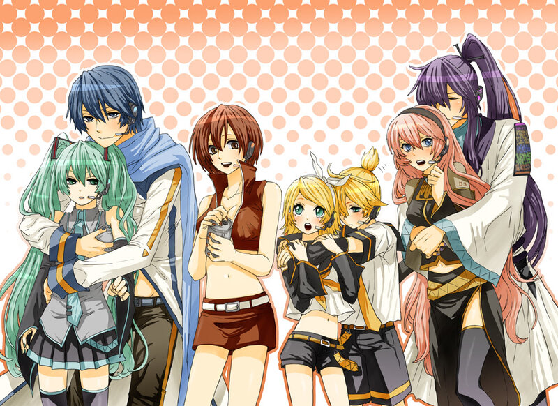 Vocaloid characters group portrait