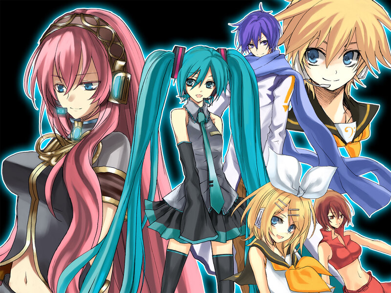 Vocaloid characters group portrait