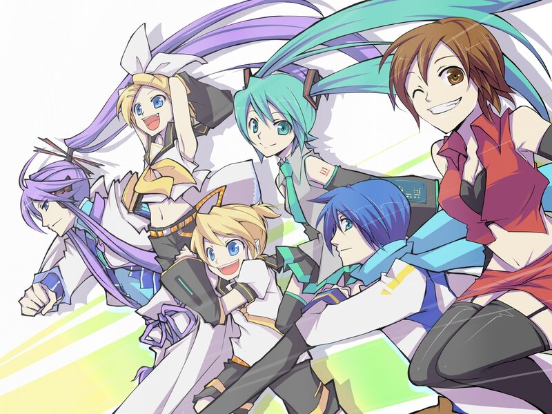 Vocaloid characters group portrait