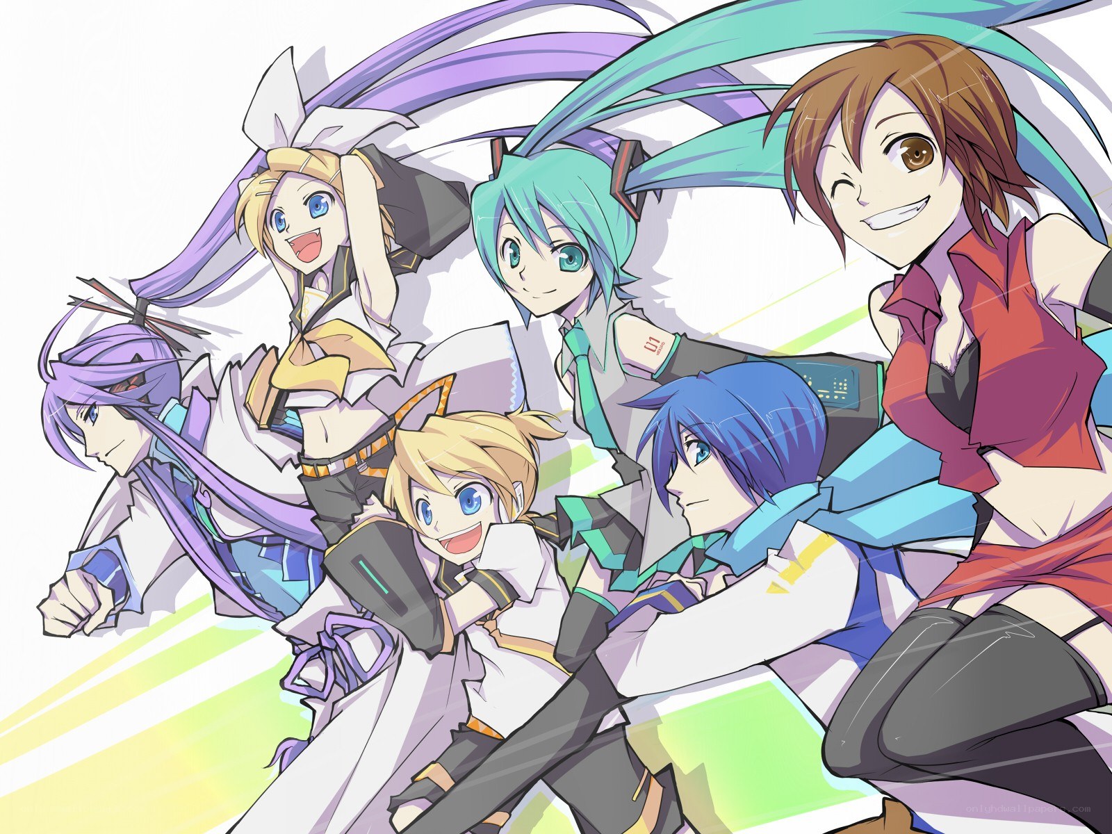Vocaloid characters group portrait