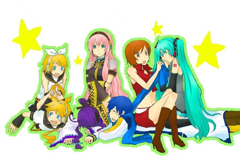 Vocaloid characters group pose
