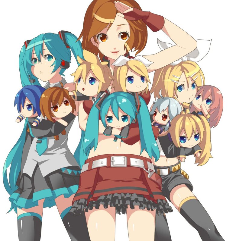 Vocaloid characters group pose