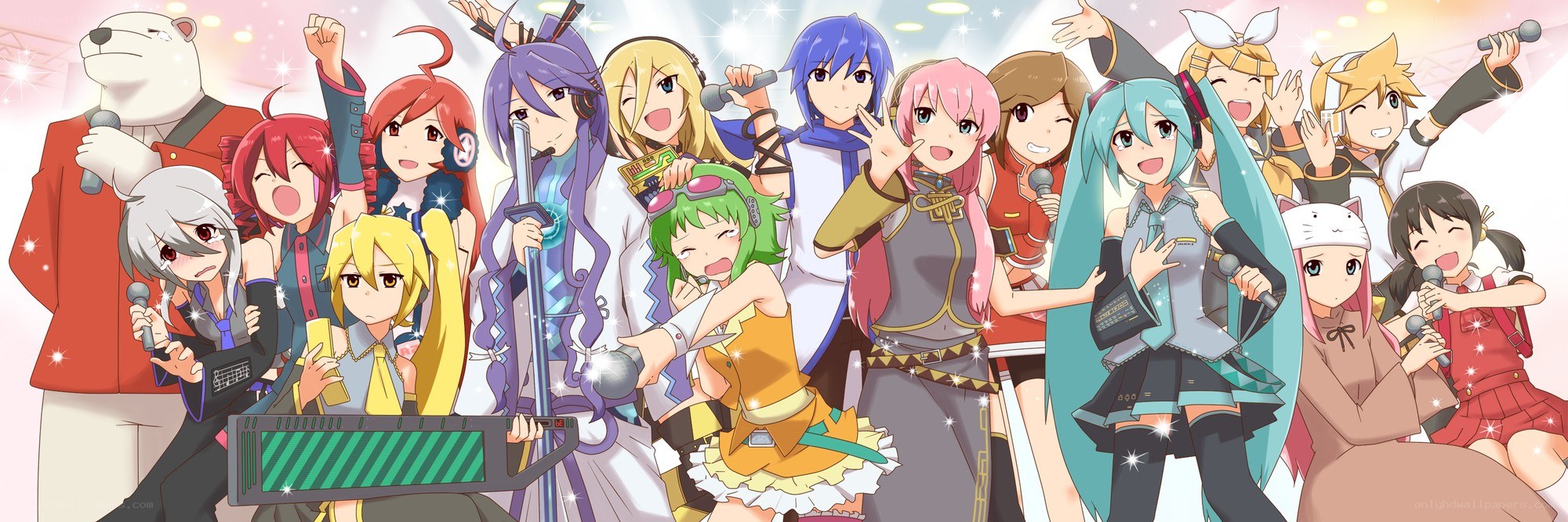 Vocaloid characters group pose
