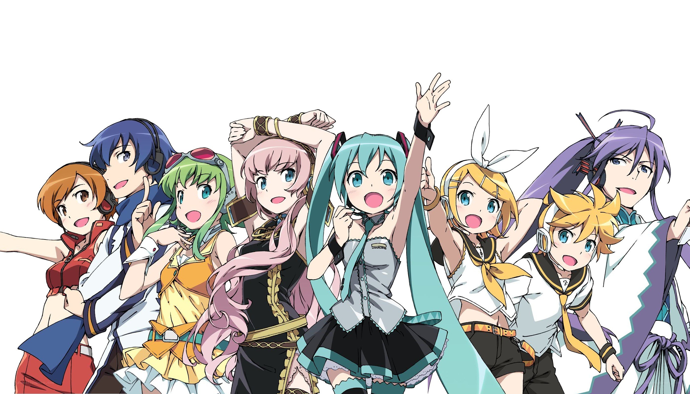 Vocaloid characters group pose